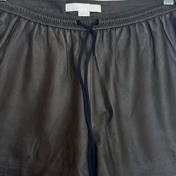 Alexander Wang Brown Lamb Leather Shorts Elastic Drawstring sz 4 EUC - Picture 3 of 5